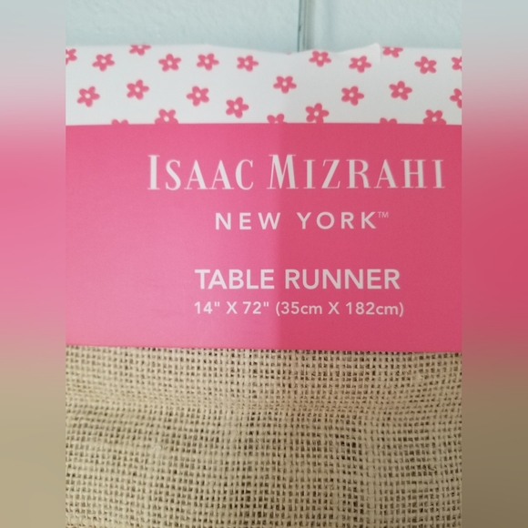 New Isaac Mizrahi Burlap Spring Easter Carrot Beaded Table Runner 14" X 72" - Picture 3 of 5